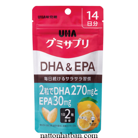 Kẹo dẻo UHA Mikakuto bổ sung DHA & EPA của Nhật 28 viên