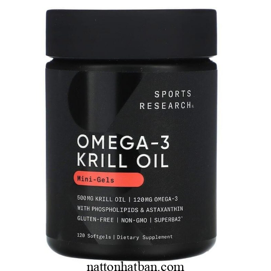 Dầu nhuyễn thể Sports Research Omega 3 Krill Oil của Nhật 60 viên