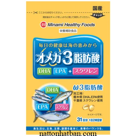 Viên omega-3 krill minami health foods của Nhật 62 viên