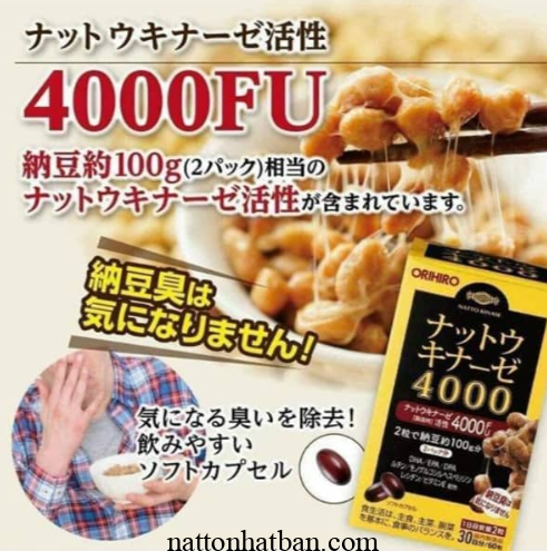 Nattokinase 4000fu Orihiro 30 ngày 60 viên