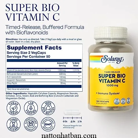 Viên Solaray Super Bio Vitamin C 1000mg