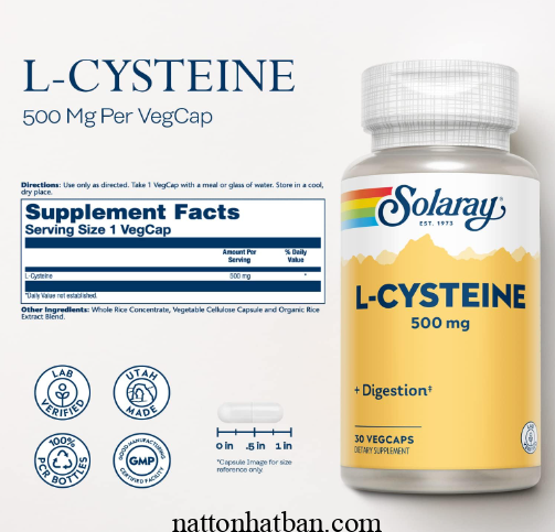 Viên Solaray L Cysteine ​​​​500mg